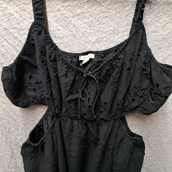 American Eagle women's black eyelet cutout mini dress size XXL guc - Picture 3 of 4